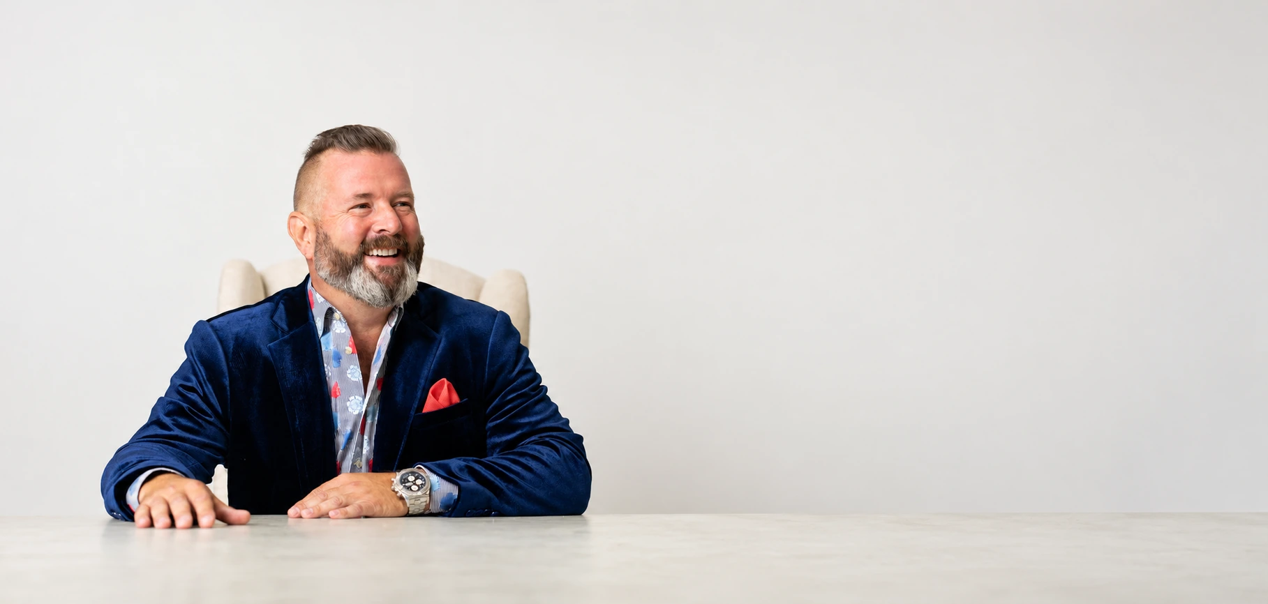 Rick Van House seated at a table