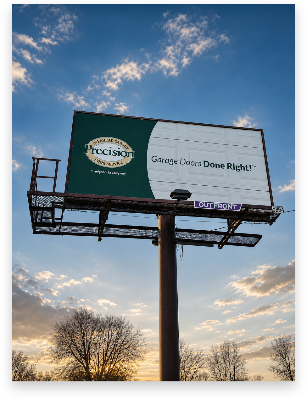 Precision Garage Door billboard campaign