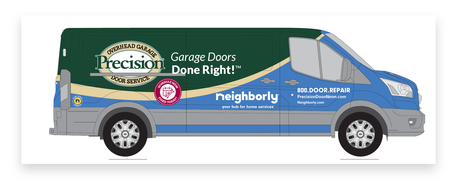 Precision Garage Door vehicle-wrap design